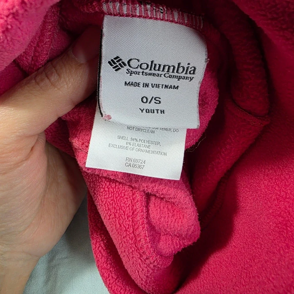 Columbia Fleece Beanie Youth O/S Pink Microfleece Warm Winter Hat